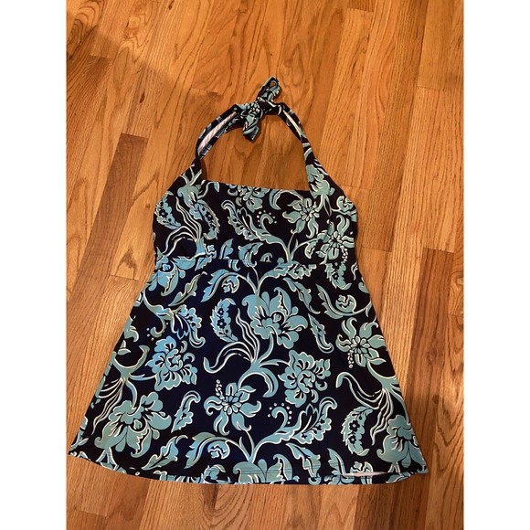 LANDS END 8DD tankini swim top Turquoise and blue Tankini Top - Picture 1 of 3